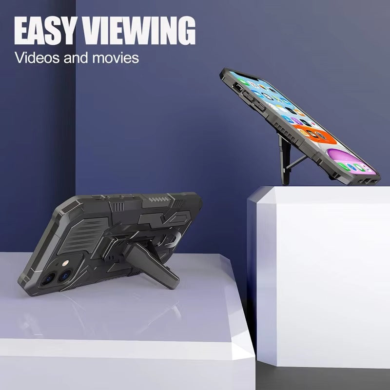 Robust Apple iPhone Case, MagSafe Compatible, Camera Lens & Screen Protection, Ultra Thin, Shockproof, Magnetic Full All Around Cover – Heavy Duty Belt Clip Case with Kickstand & Hard Rubber Back