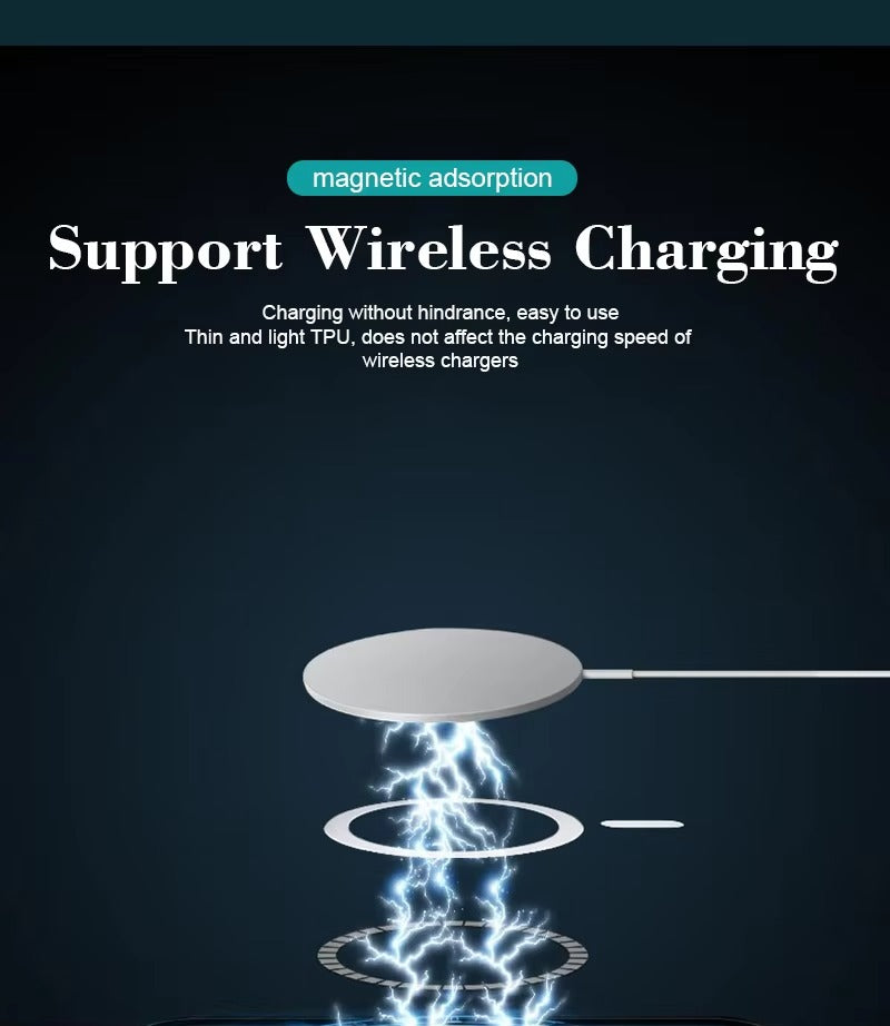 Premium Apple iPhone Case, MagSafe Compatible, Camera Lens & Screen Protection, Ultra Thin, Shockproof, Magnetic Full All Around Cover – Hard Crystal Clear Magnetic Case with Wireless Charging Support