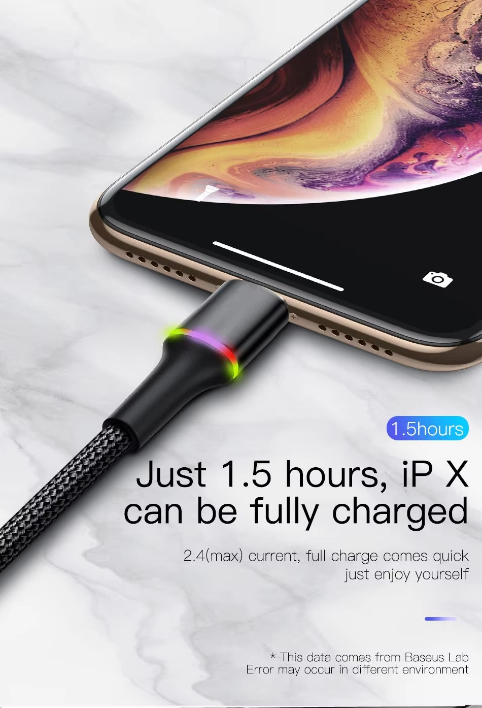 Premium, LED USB Cable for iPhone – Fast Charging Lightning Cord for iPad, iPhone Devices, Data Transfer Wire, Durable Phone 