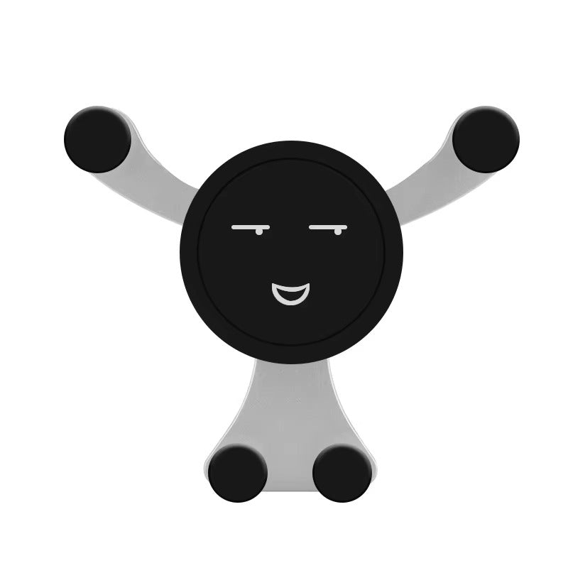 Premium Gravity Car Phone Holder for iPhone – Vent Clip Mount, Auto Lock, Smiley Face Design, Compatible with Apple Devices