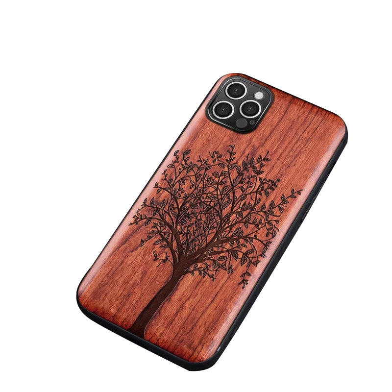 Robust Apple iPhone Case, MagSafe Compatible, Camera Lens and Screen Protection, Ultra Thin, Shockproof, Magnetic, Full All Around Protection, Real Wood TPU Cover