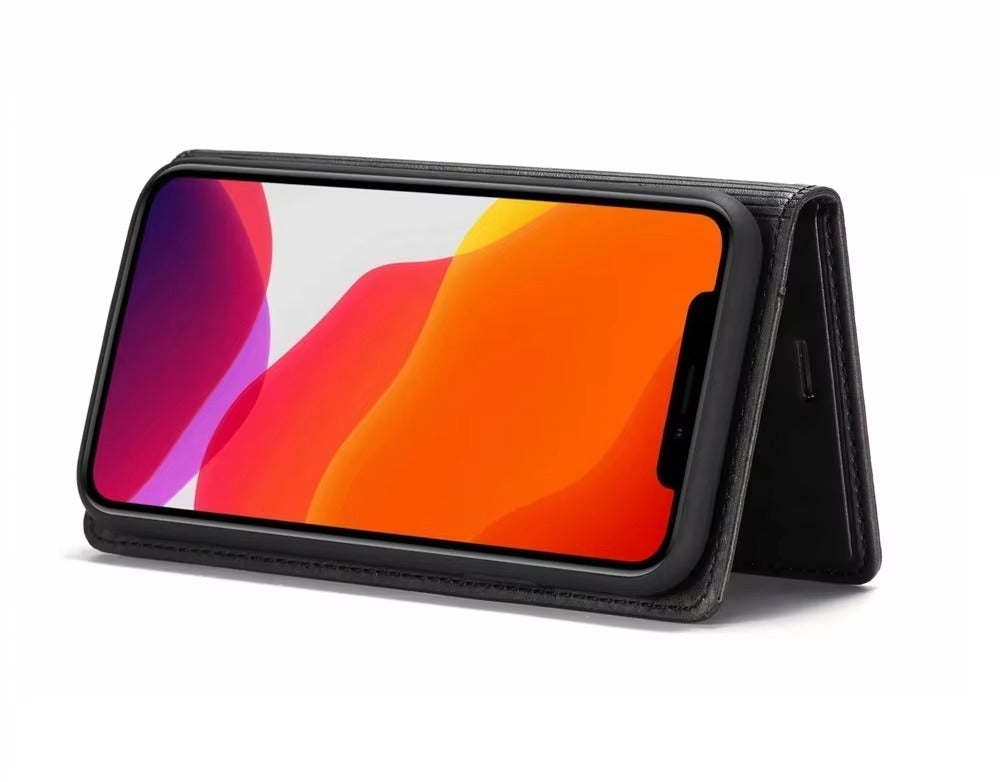 Premium Leather Flip iPhone Case, MagSafe Compatible, Ultra Thin Magnetic Shockproof Cover with Camera and Screen Protection