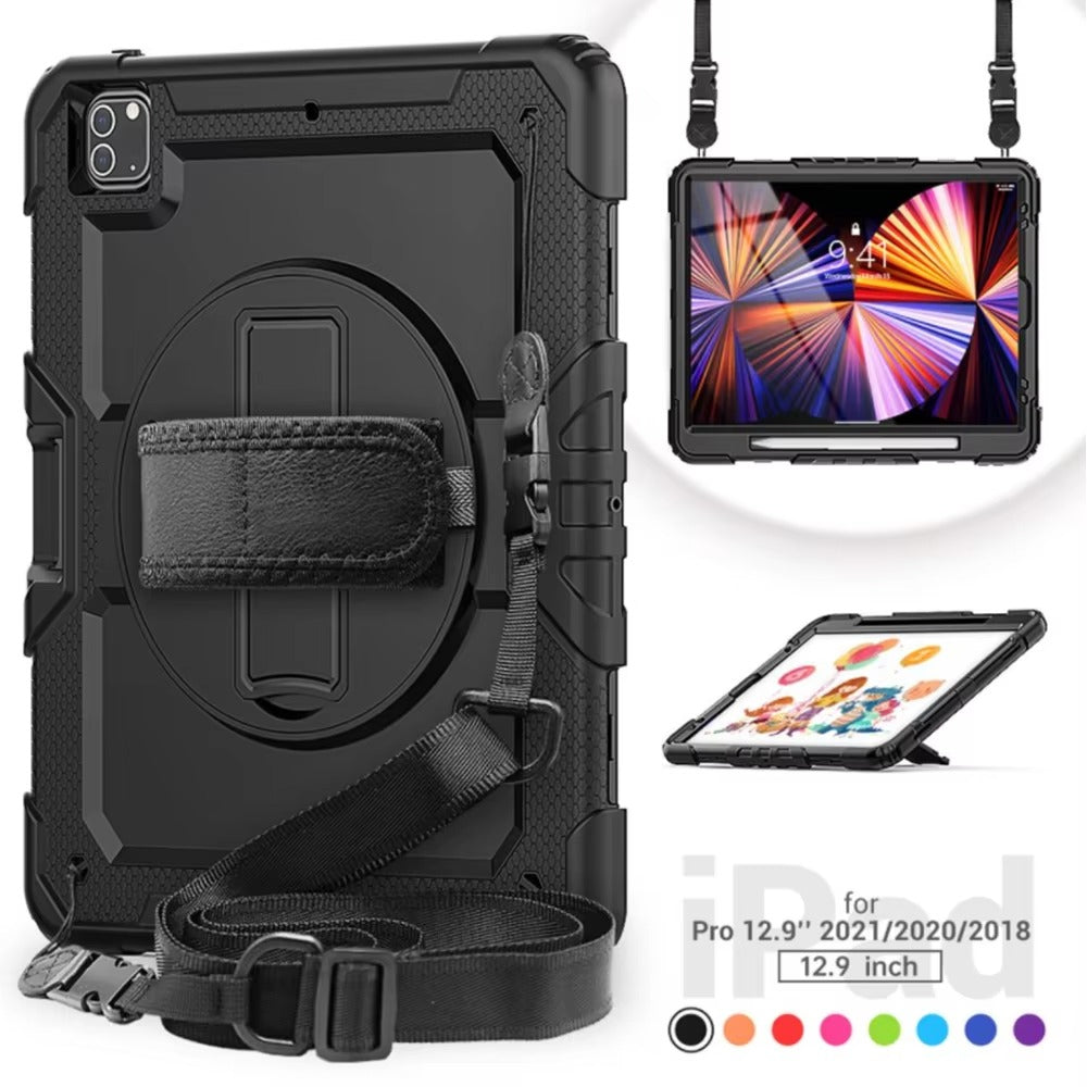 Rugged iPad Case – Shockproof Heavy Duty Protective Cover Compatible with 9.7", 10.2", 10.5", 10.9", 11", 12.9", 13" Tablets