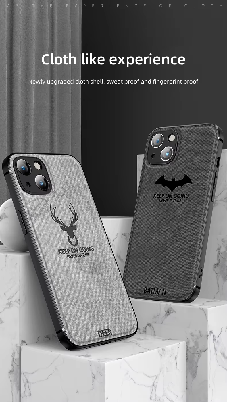 Luxury Textured Canvas iPhone Case with MagSafe Support, Shock-Absorbing Bumper Frame, Leather Feel Grip, Drop Protection