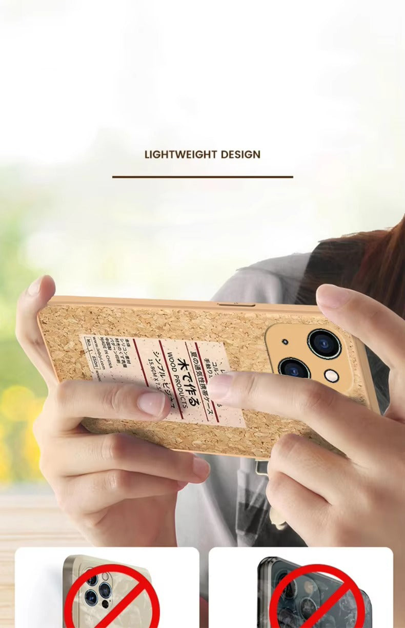 Luxury Apple iPhone Case, MagSafe Compatible, Camera Lens and Screen Protection, Ultra Thin, Shockproof, Magnetic, Full All Around Protection, Cork Wood Soft Cover