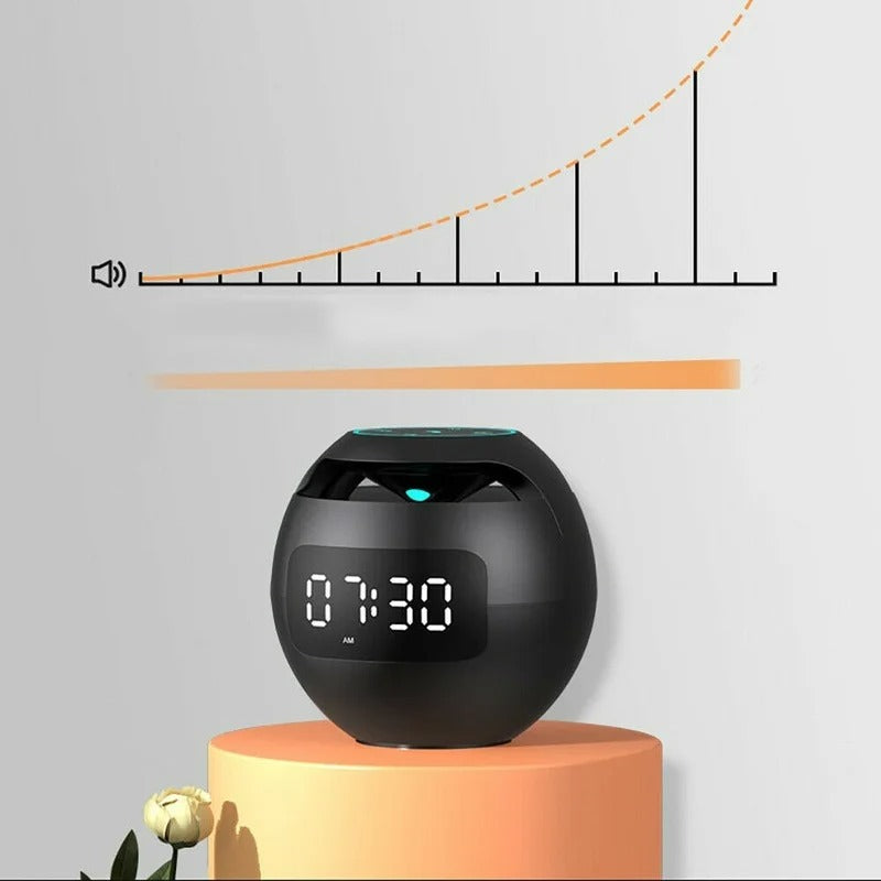 High Quality Bluetooth Alarm Clock Speaker with Colorful LED Light – Mini Portable Wireless Speaker, Dual Alarms, TF Card, FM Radio, 18H Playtime, USB Rechargeable