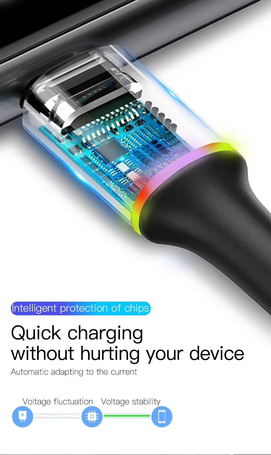 Premium, LED USB Cable for iPhone – Fast Charging Lightning Cord for iPad, iPhone Devices, Data Transfer Wire, Durable Phone 