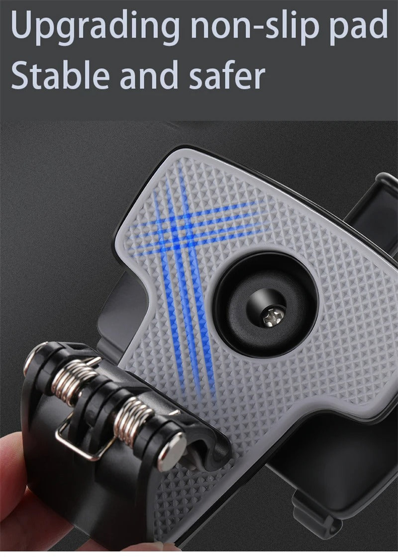 Universal Car Phone Holder Mount – 3-in-1 Clip for Dashboard, Rearview Mirror, Sun Visor | Adjustable 3–7.2" Support, Anti-Slip, 360° Rotation, ABS Build