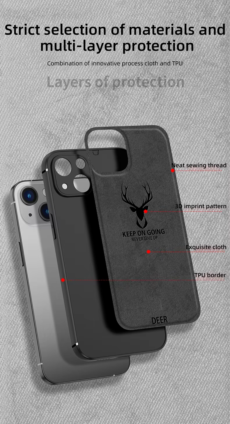 Luxury Textured Canvas iPhone Case with MagSafe Support, Shock-Absorbing Bumper Frame, Leather Feel Grip, Drop Protection