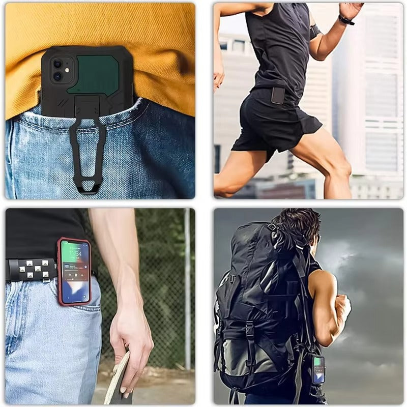 Robust Apple iPhone Case, MagSafe Compatible, Camera Lens & Screen Protection, Ultra Thin, Shockproof, Magnetic Full All Around Cover – Heavy Duty Belt Clip Case with Kickstand & Hard Rubber Back