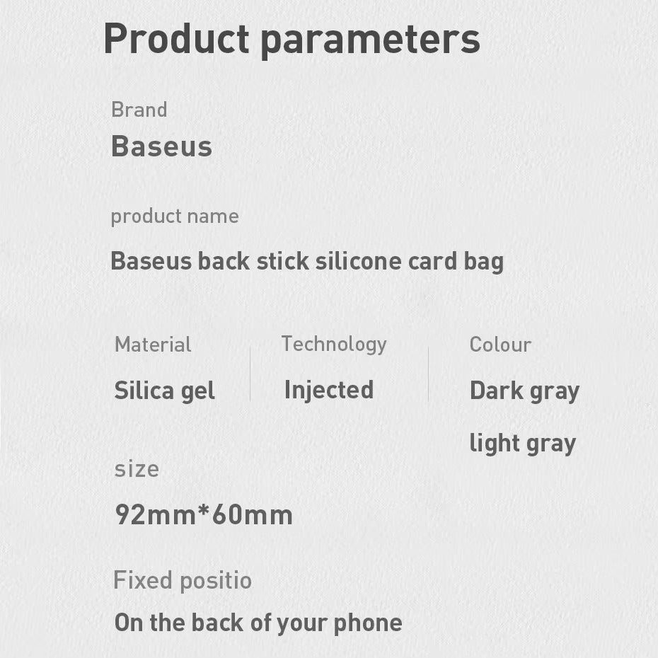 High Quality Silicone Phone Card Holder – Slim, Adhesive Back Cover with ID Slot, Wallet Sticker Case for Apple iPhone