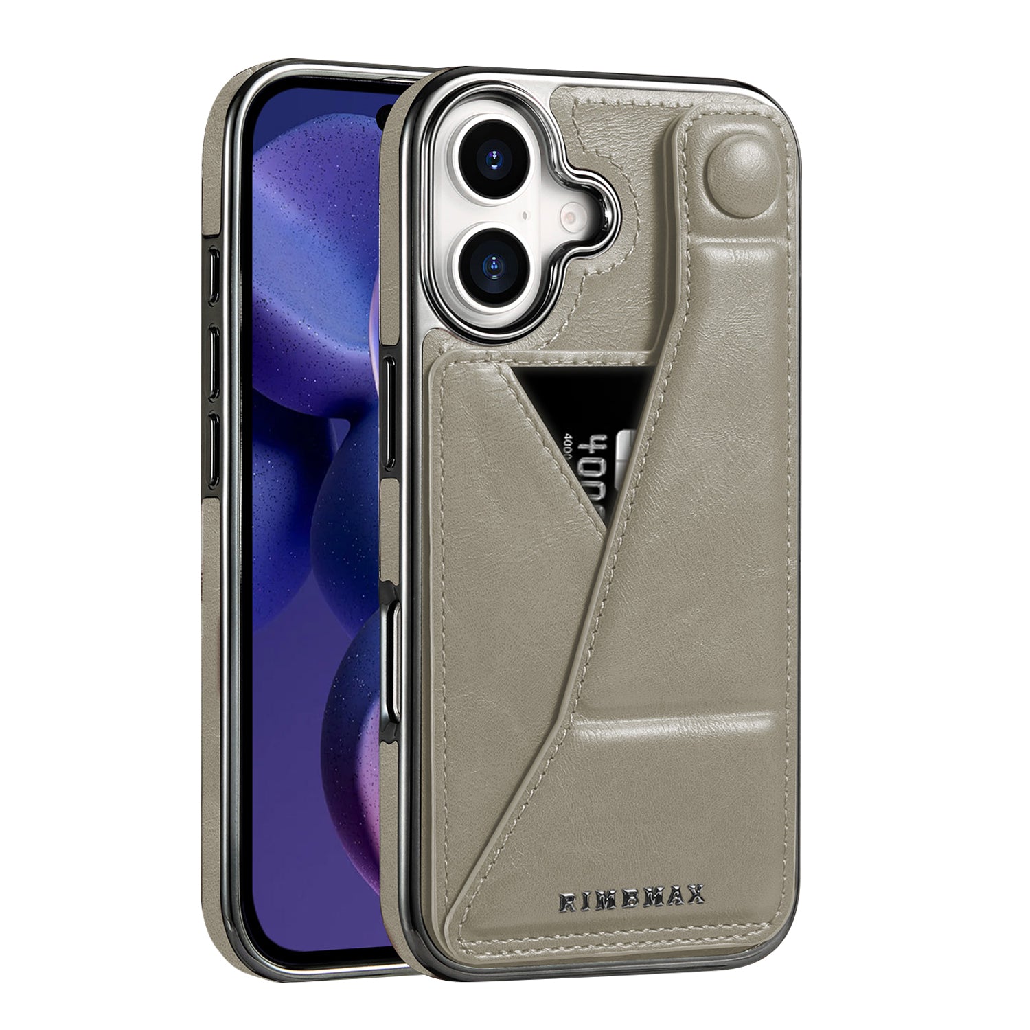 Luxury Electroplated Leather iPhone Case – Stand Card Holder, Premium Anti-Fall Protection, Stylish Design, and Durable Cover for Ultimate Convenience