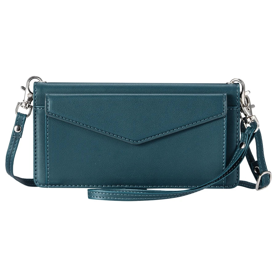 Luxury Dual-Layer Wallet iPhone Case – Flip Leather Cover with Card Slots, Photo Frame, 2 Lanyards, Shockproof Protection, and Stand Feature for iPhone