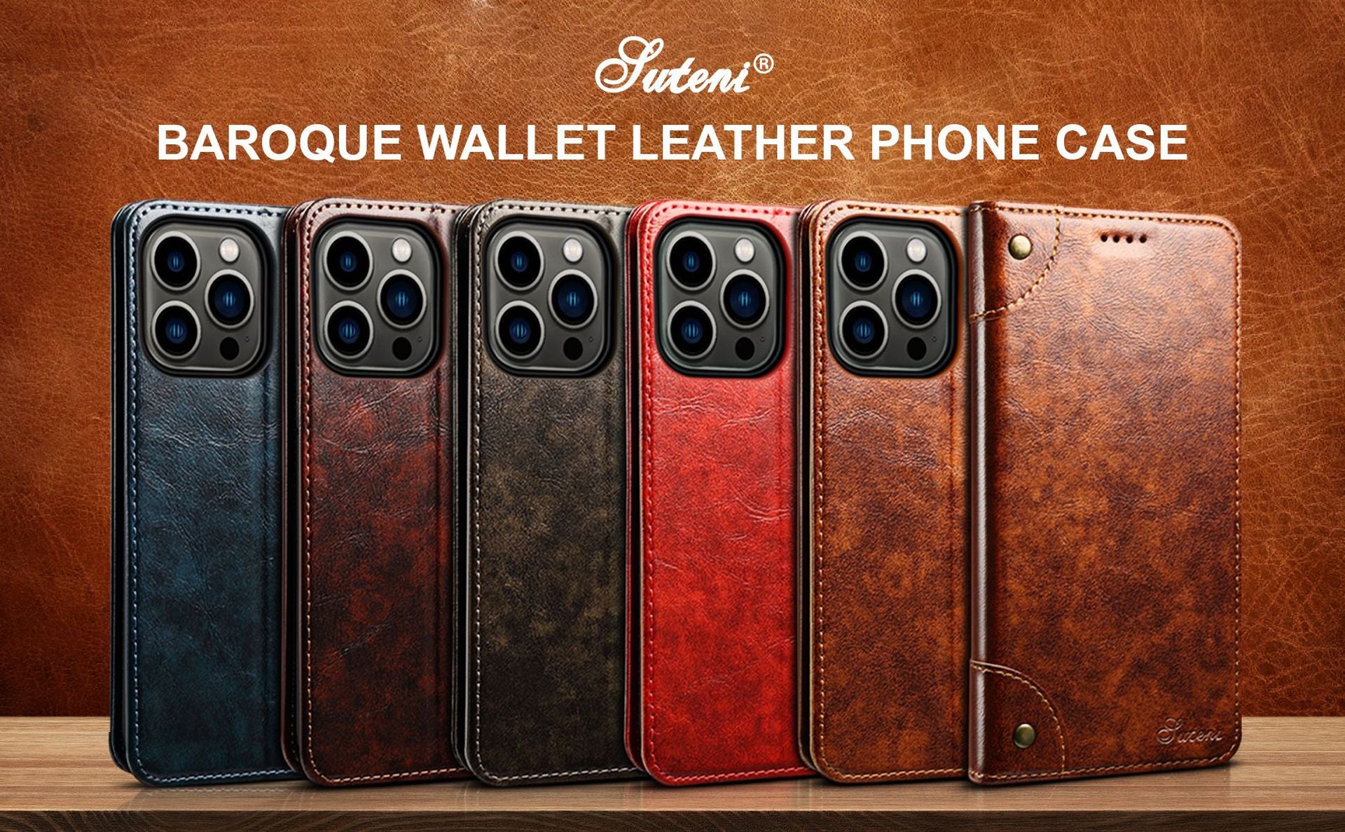 Retro Leather Wallet iPhone Case – Magnetic Closure, Card Slots, Shockproof Protection Durable PU Leather Cover for iPhone
