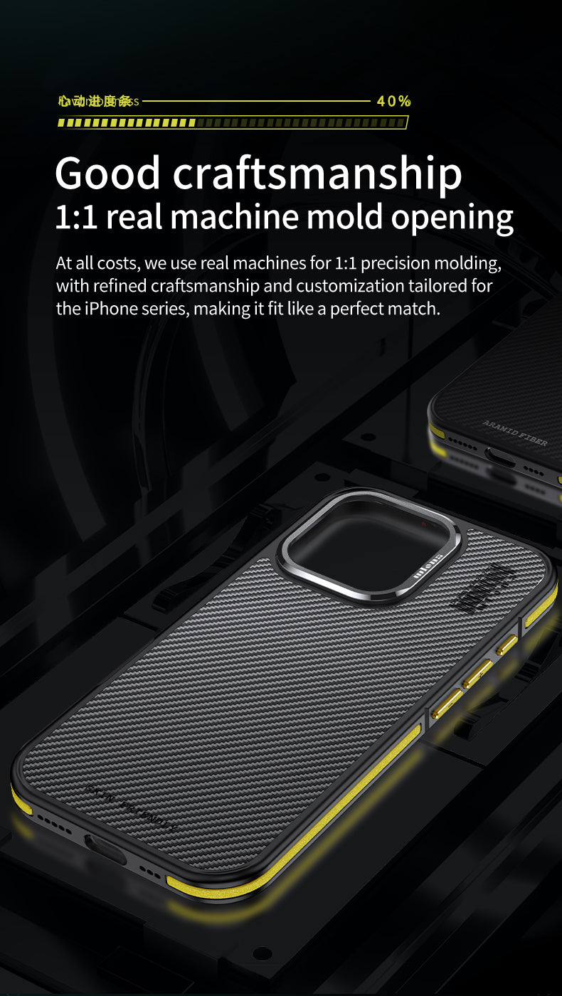 Premium 100% Aramid Fiber Kevlar iPhone Case – 600D Lightweight  Compatible Ultra-Thin Protective Cover for iPhone Models