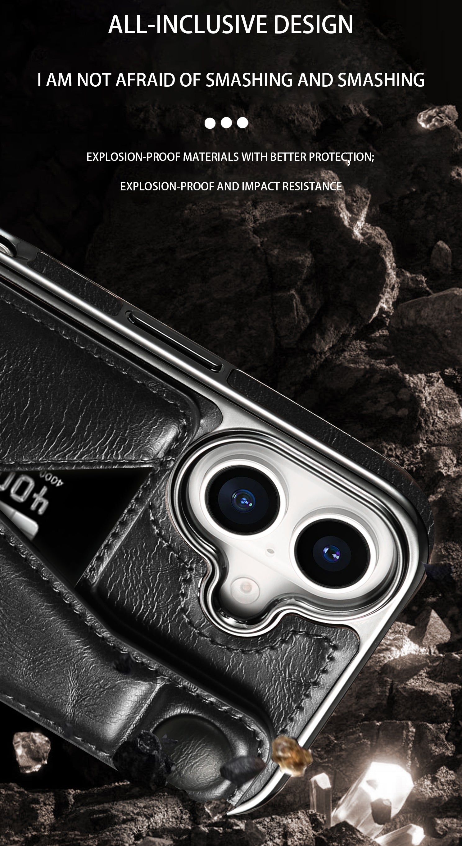 Luxury Electroplated Leather iPhone Case – Stand Card Holder, Premium Anti-Fall Protection, Stylish Design, and Durable Cover for Ultimate Convenience