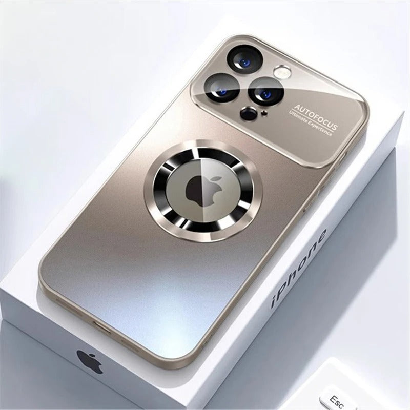 Luxury Glass MagSafe iPhone Case - Magnetic Wireless Charging, Camera Lens Protection, Shockproof Design | Case for iPhone