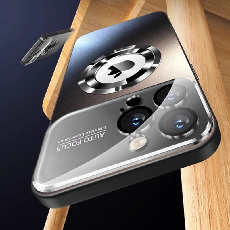 Luxury Glass MagSafe iPhone Case - Magnetic Wireless Charging, Camera Lens Protection, Shockproof Design | Case for iPhone