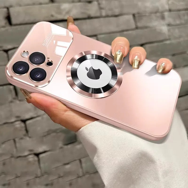Luxury Glass MagSafe iPhone Case - Magnetic Wireless Charging, Camera Lens Protection, Shockproof Design | Case for iPhone