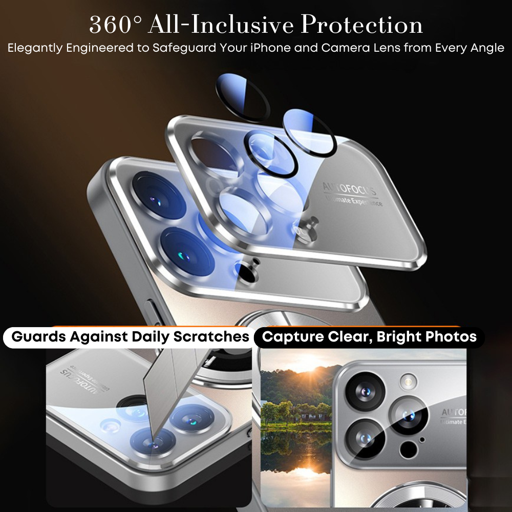Luxury Glass MagSafe iPhone Case - Magnetic Wireless Charging, Camera Lens Protection, Shockproof Design | Case for iPhone