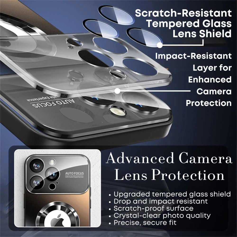 Luxury Glass MagSafe iPhone Case - Magnetic Wireless Charging, Camera Lens Protection, Shockproof Design | Case for iPhone