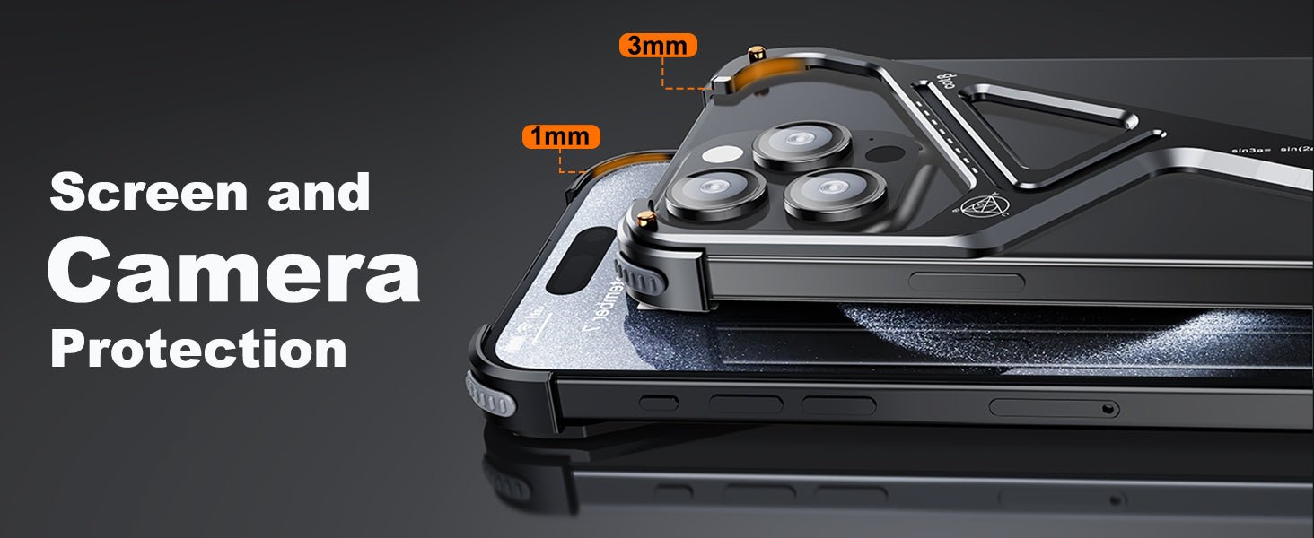 Luxury Geometric Metal iPhone Case – Aluminum Alloy Shockproof Cover with  Stand for iPhone Models Stylish and Durable Design