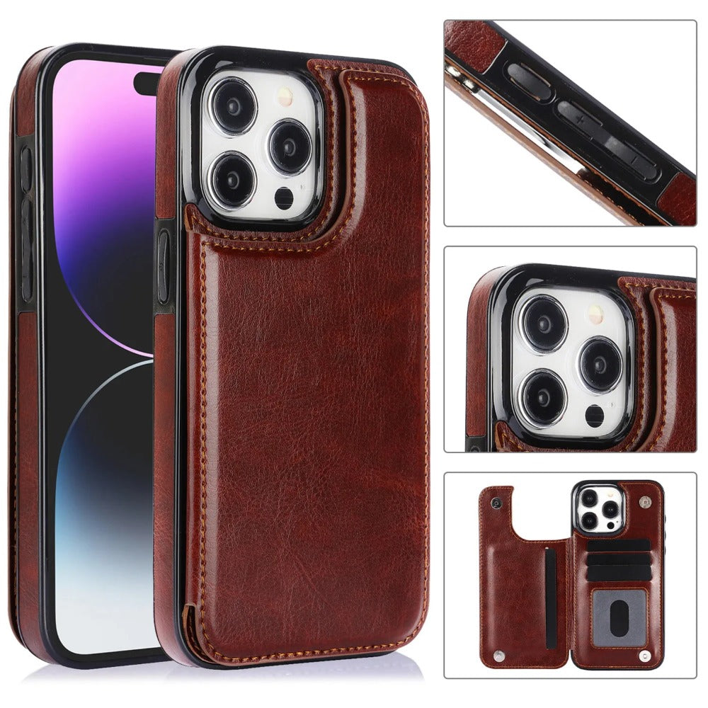 Luxury Wallet Flip iPhone Case – Cover with Card Slots, Secure Magnetic Closure, and Full Protection for Ultimate Convenience