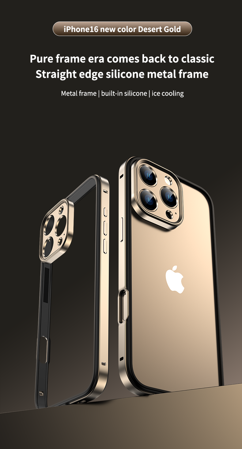 Luxury Hybrid Metal iPhone Case - Camera Protection, Silicone Frame, Aluminum Heat-Dissipating Bumper, | Case for iPhone