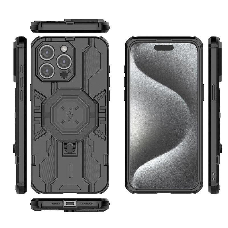 KEYSION MagSafe Shockproof iPhone Case – Ring Stand with Camera Protection, Durable Phone Cover for iPhone Models