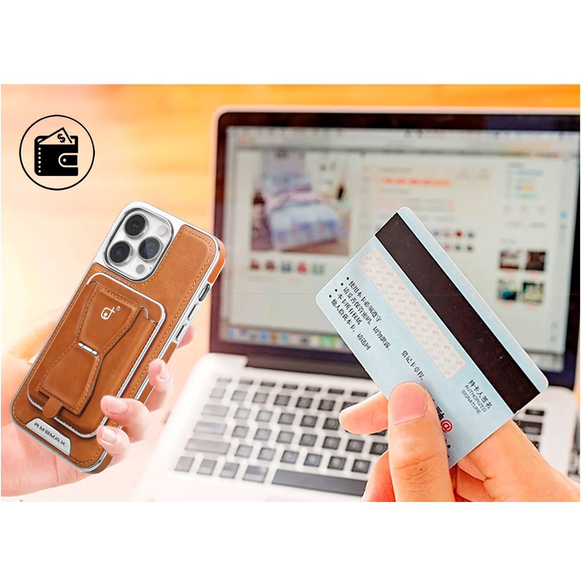 Luxury Leather Wallet Stand iPhone Case – Card Holder, Premium Protection, Durable Flip Cover, and Stylish Design for iPhone Models