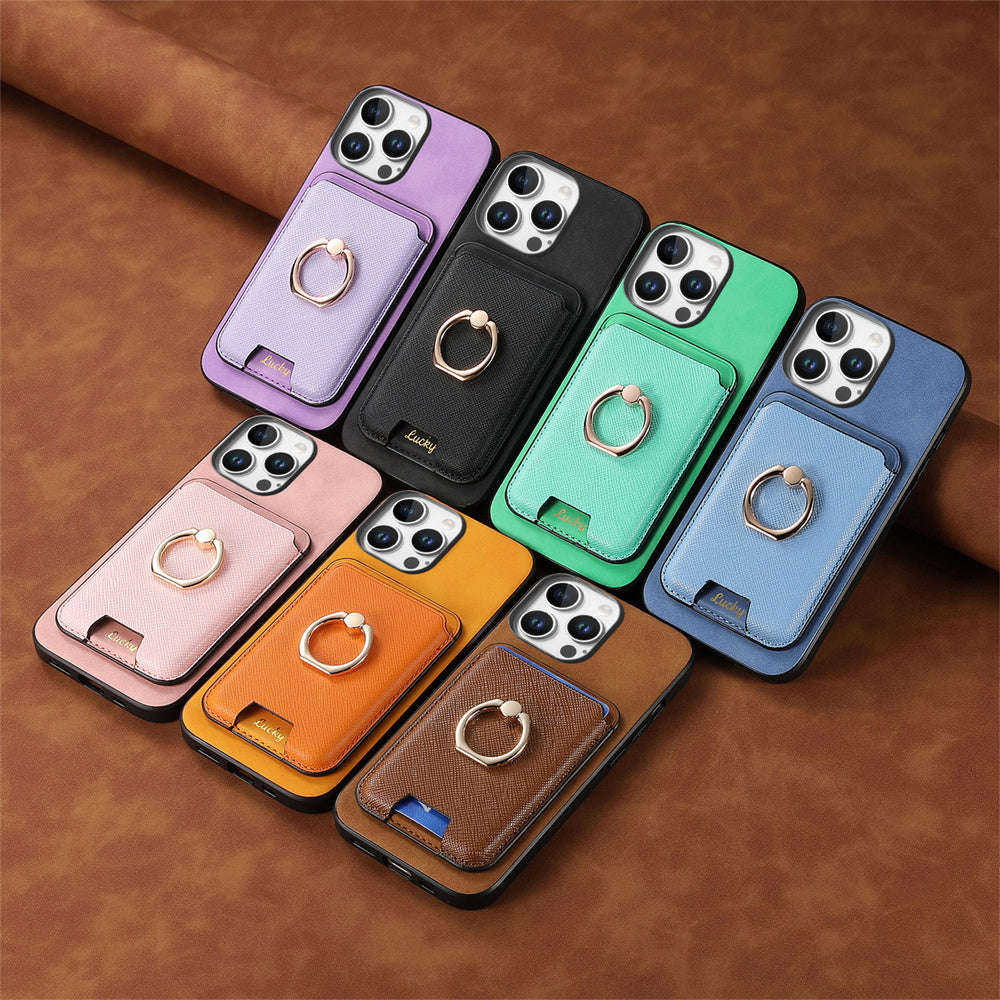 Luxury Detachable Magnetic Wallet iPhone Case – Card Holder, Ring Stand, Shockproof Protection for Secure and Convenient Use