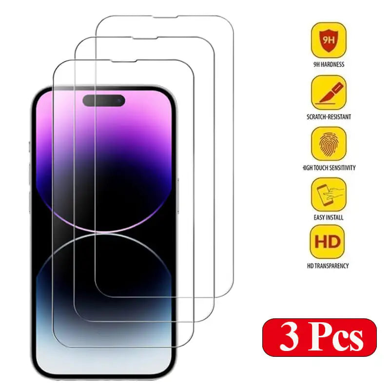 Premium Tempered Glass Screen Protector for Apple iPhone – HD Clear, Anti-Fingerprint, Case-Friendly Screen Guard 
