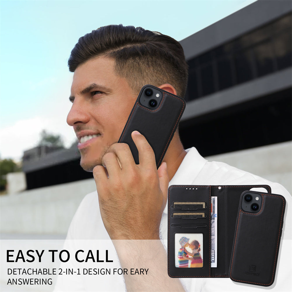 Luxury 2-in-1 Detachable Wallet iPhone Case – Magnetic Leather Folio, Card Holder, Kickstand, Secure Clasp, Stylish & Durable Protection