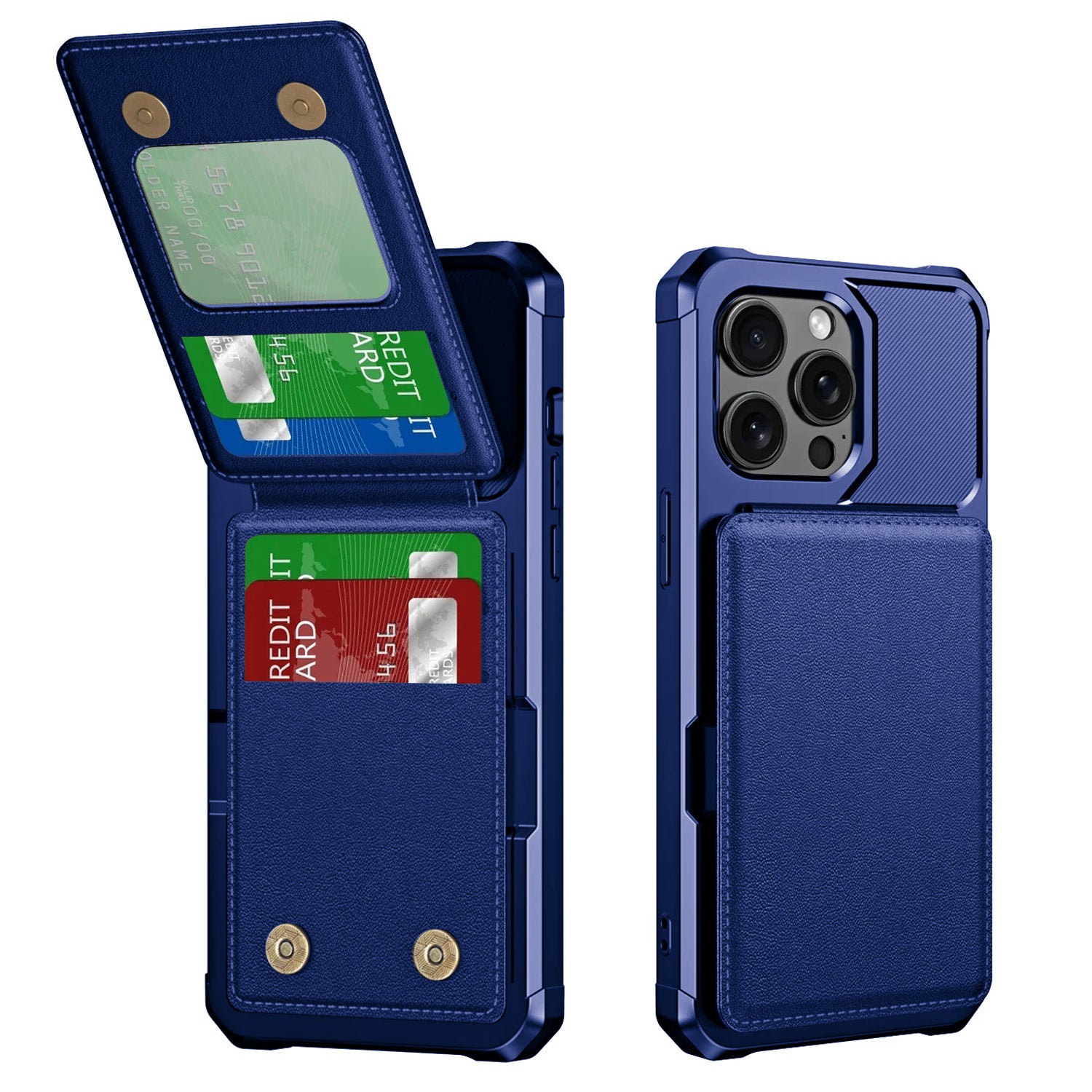 Premium Vertical Card Slot Wallet iPhone Case – Anti-Fall Stand Bracket, Stylish & Durable Protection | Case for iPhone