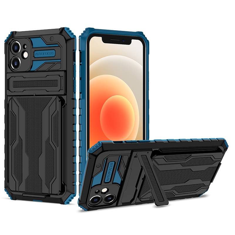 Shockproof Card Holder iPhone Case – Kickstand, Camera Protection, Durable Cover for iPhone Models