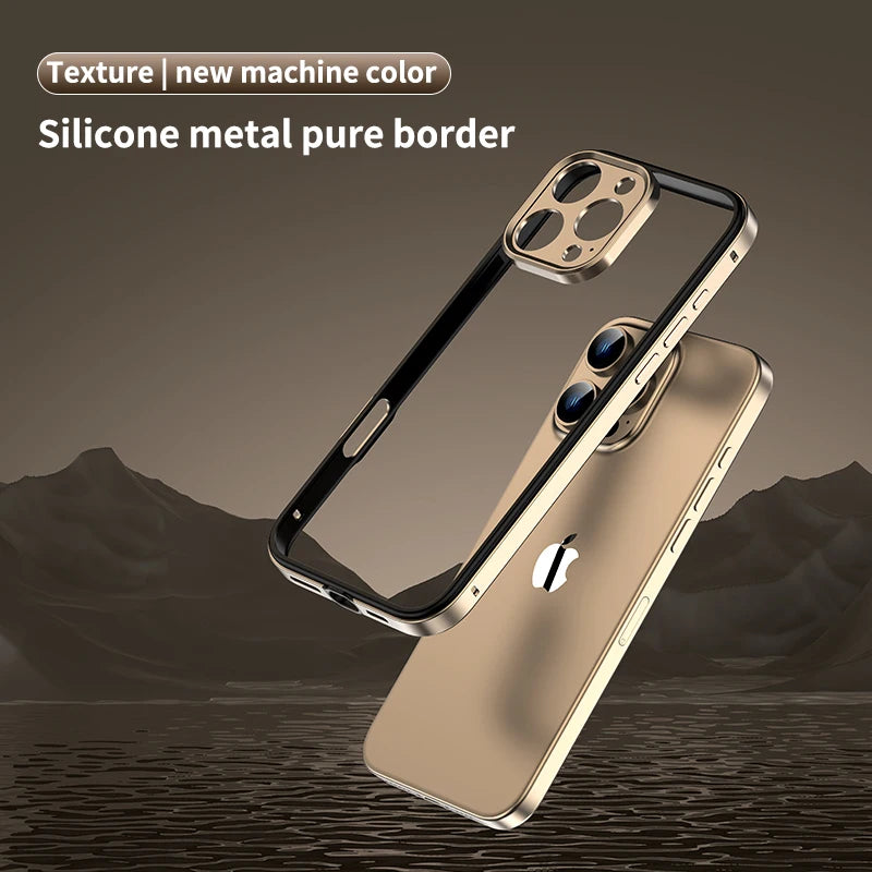 Luxury Hybrid Metal iPhone Case - Camera Protection, Silicone Frame, Aluminum Heat-Dissipating Bumper, | Case for iPhone