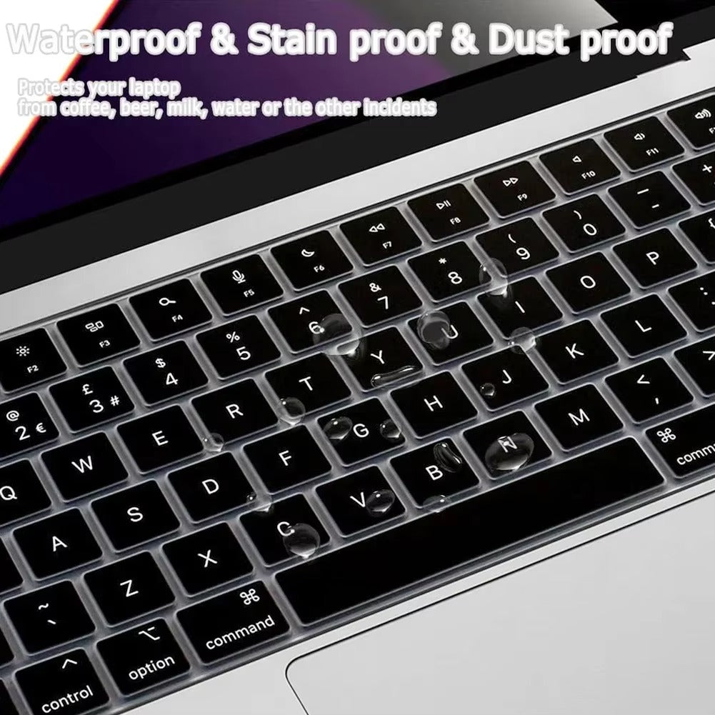 Premium Keyboard Cover for MacBook Air and Pro – Soft Touch Silicone Skin for 12, 13, 13.6, 15, 16 Inch Laptops, Compatible with UK/US Layout, M2/M3 Chip