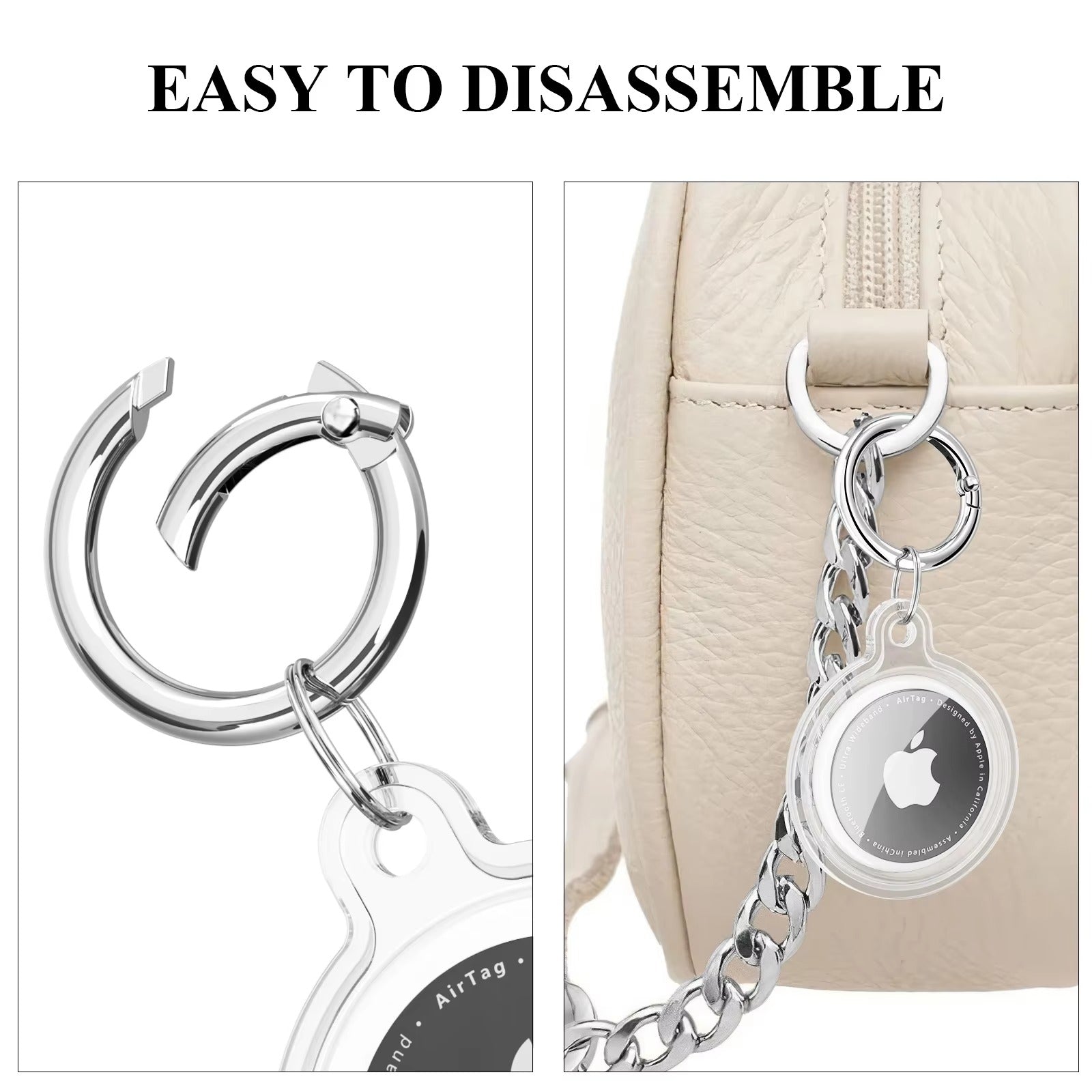 Premium Transparent Waterproof TPU AirTag Case – Full Protective Shell with Anti-Lost Keychain, Shockproof Pet Collar Tracker Cover