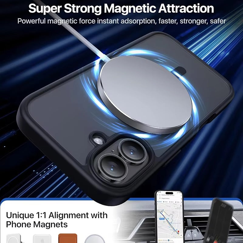 Luxury Apple iPhone Case Camera Lens & Screen Protection, Ultra Thin Shockproof Magnetic Full All Around Protection Cover