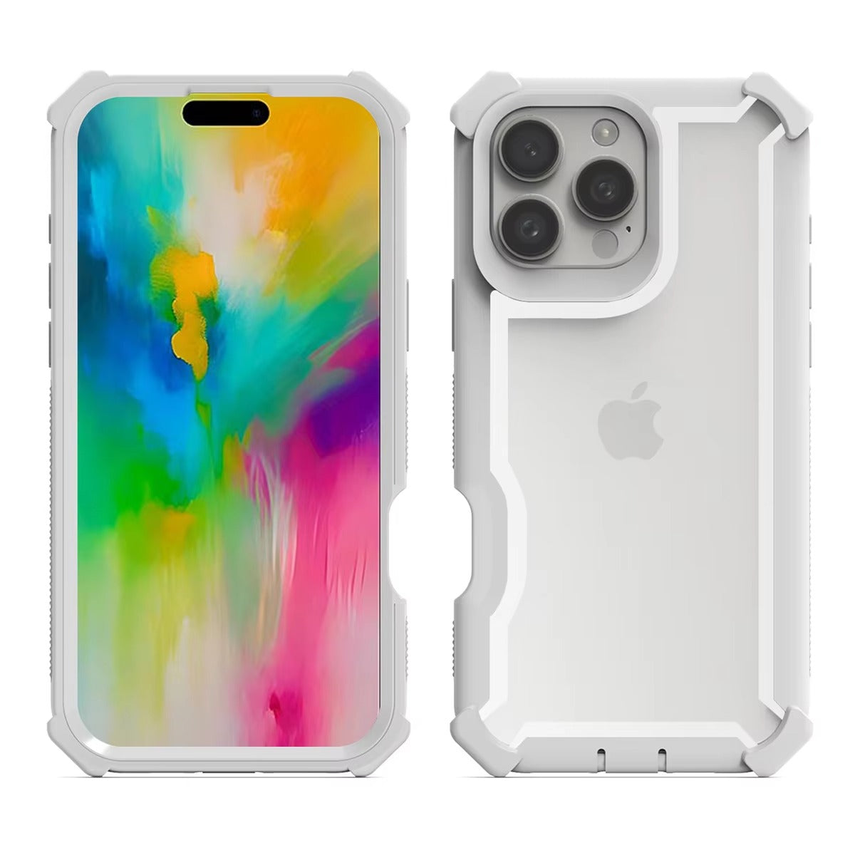 Robust Apple iPhone Case, MagSafe Compatible, Camera Lens & Screen Protection, Ultra Thin, Shockproof, Magnetic Full All Around Cover – Rugged Hybrid TPU Case with Transparent Silicone Back & Hard PC Bumper Frame