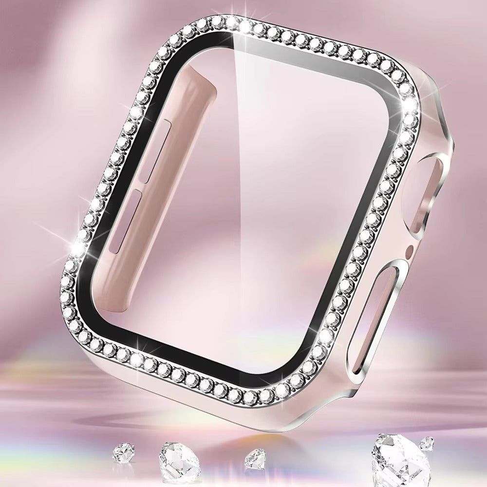 Luxury, Bling Diamond Case with Glass Screen Protector for Apple Watch –   for 38mm, 40mm, 41mm, 42mm, 44mm, 45mm