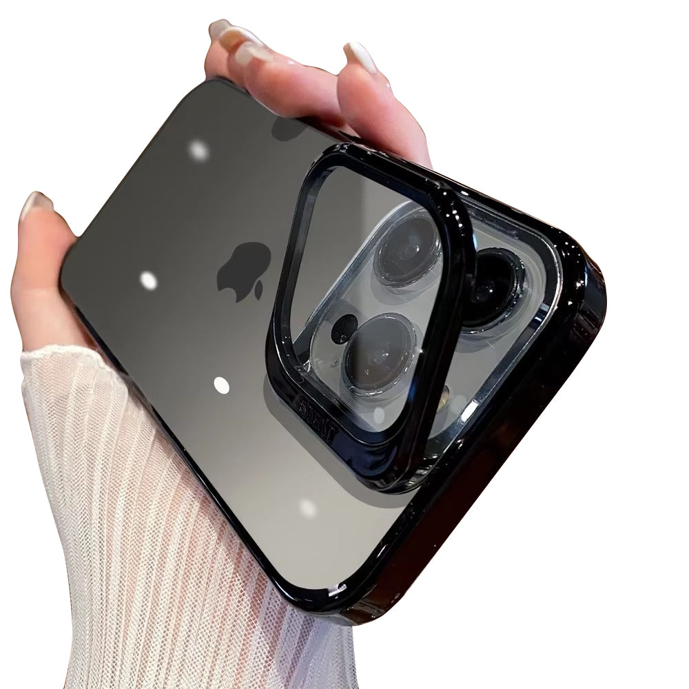 Luxury Apple iPhone Case, Ultra Thin Shockproof Magnetic Full All Around Protection Cover with Plating Stand & Hard Shell