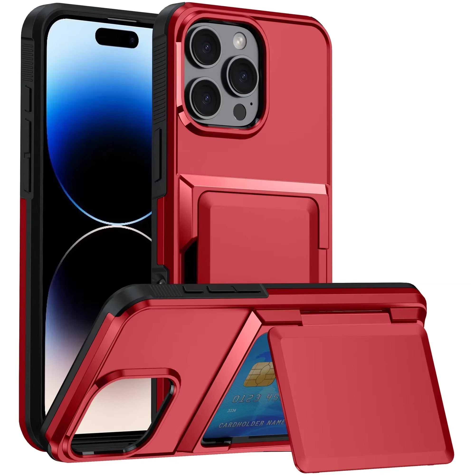 Robust Apple iPhone Case, MagSafe Compatible, Camera Lens and Screen Protection, Ultra Thin, Shockproof, Magnetic, Full All Around Protection, Wallet Card Holder Cover