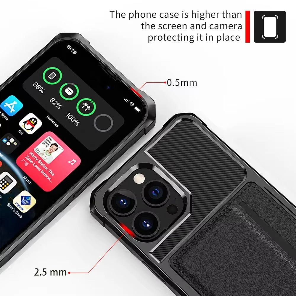 Robust Apple iPhone Case, MagSafe Compatible, Camera Lens and Screen Protection, Ultra Thin, Shockproof, Magnetic, Full All Around Protection, Armor Card Slot Cover