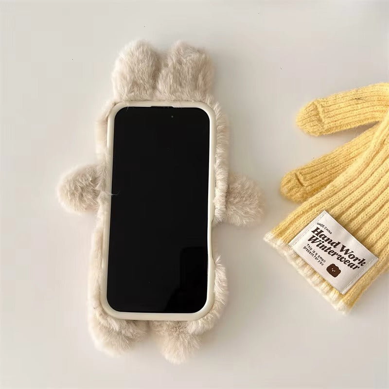 Luxury Apple iPhone Case, MagSafe Compatible, Camera Lens and Screen Protection, Ultra Thin, Shockproof, Magnetic, Full All Around Protection, Fluffy Rabbit Fur Cover