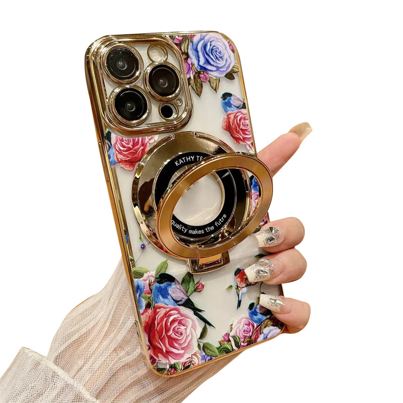 Premium Apple iPhone Case, MagSafe Compatible, Camera Lens and Screen Protection, Ultra Thin, Shockproof, Magnetic, Full All Around Protection, CD Flower Holder Cover