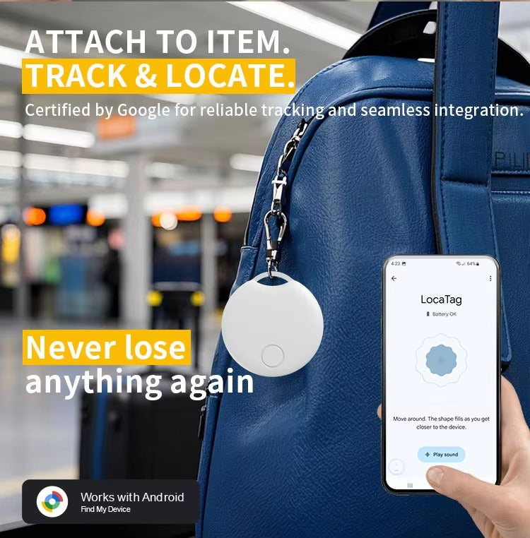 Smart Bluetooth GPS Tracker Compatible with Apple Find My – MFI Certified AirTag Replacement for Wallet, Keys, Bike, Bag – Anti-Lost Finder with Sound Alert & Long Battery Life