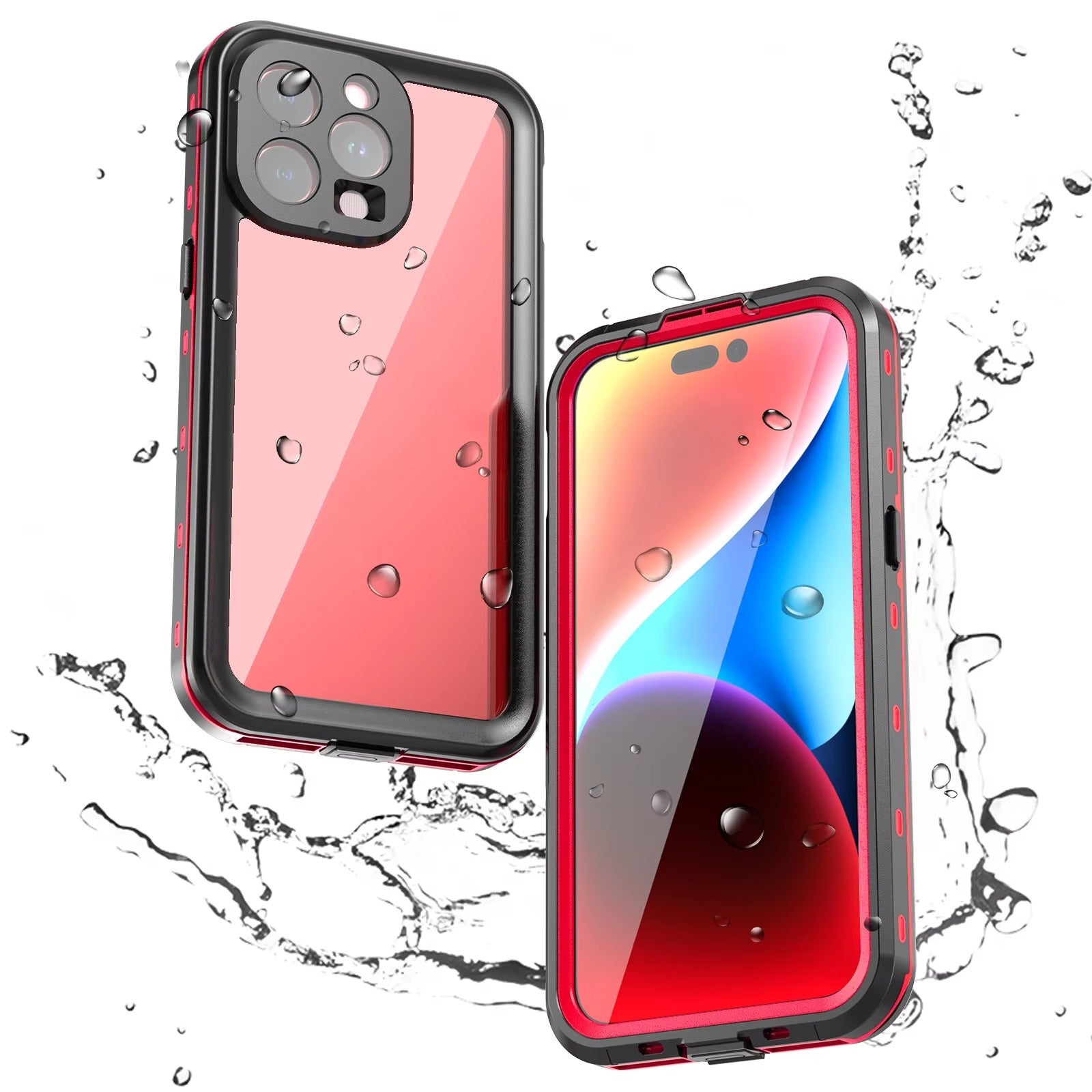High Quality Apple iPhone Case MagSafe Compatible, Camera Lens & Screen Protection, Ultra Thin Shockproof Magnetic Full All Around Protection Cover with IP68 Transparent Rope Design