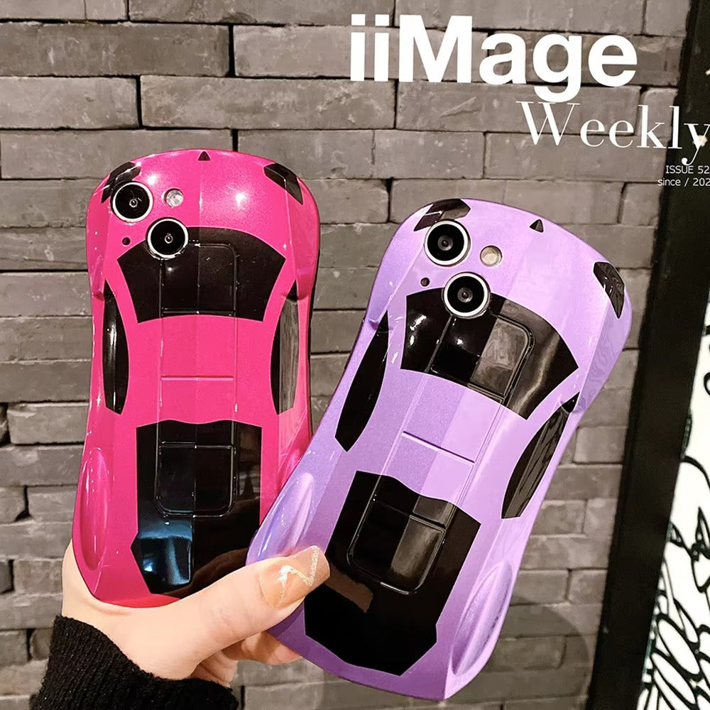 Luxury Apple iPhone Case, MagSafe Compatible, Camera Lens and Screen Protection, Ultra Thin, Shockproof, Magnetic, Full All Around Protection, 3D Sports Car Soft Cover