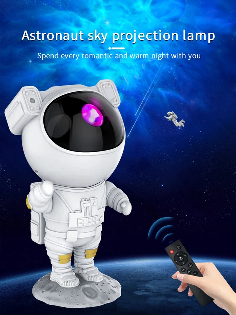 Luxury Astronaut Star Projector Night Light – 360° Adjustable Galaxy Lamp with Remote, Nebula LED Mood Light, Bedroom Ceiling Sky Decor for Kids Gift